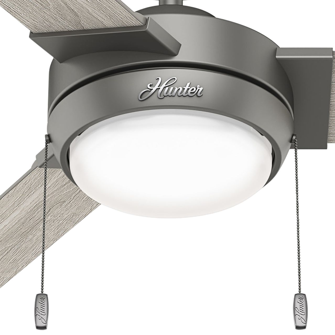 52" Hunter Mesquite Matte Silver LED Pull Chain Ceiling Fan 411T0