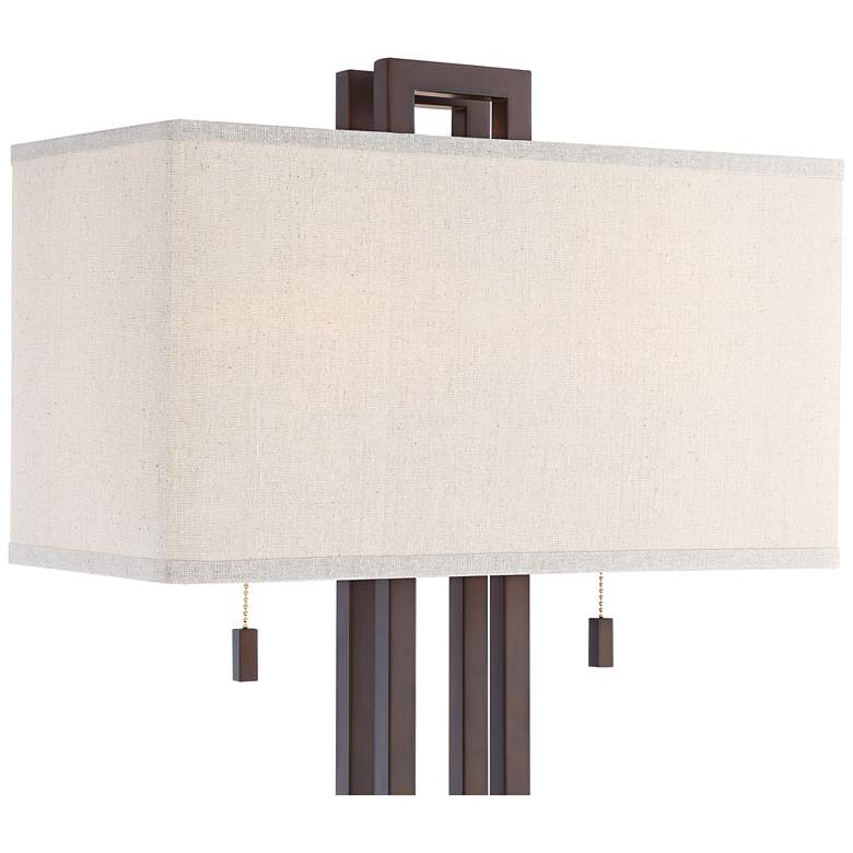Image 3 Gossard Double Rectangle Bronze Table Lamp more views