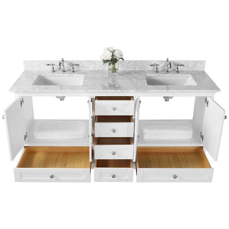 Audrey 72&quot; White 6-Drawer Double Sink Vanity more views