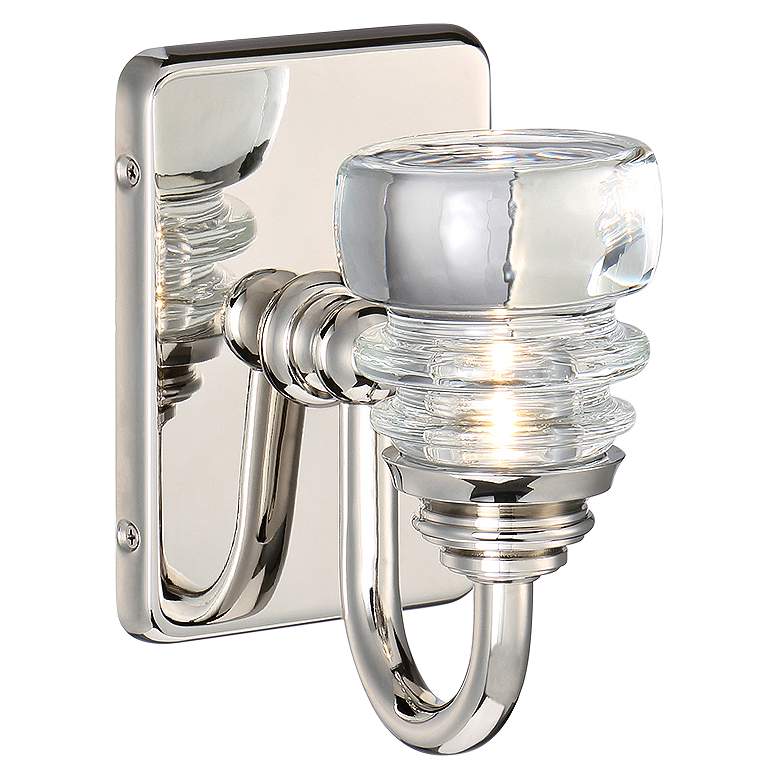 dweLED Rondelle 7 1/4&quot; High Polished Nickel LED Wall Sconce more views