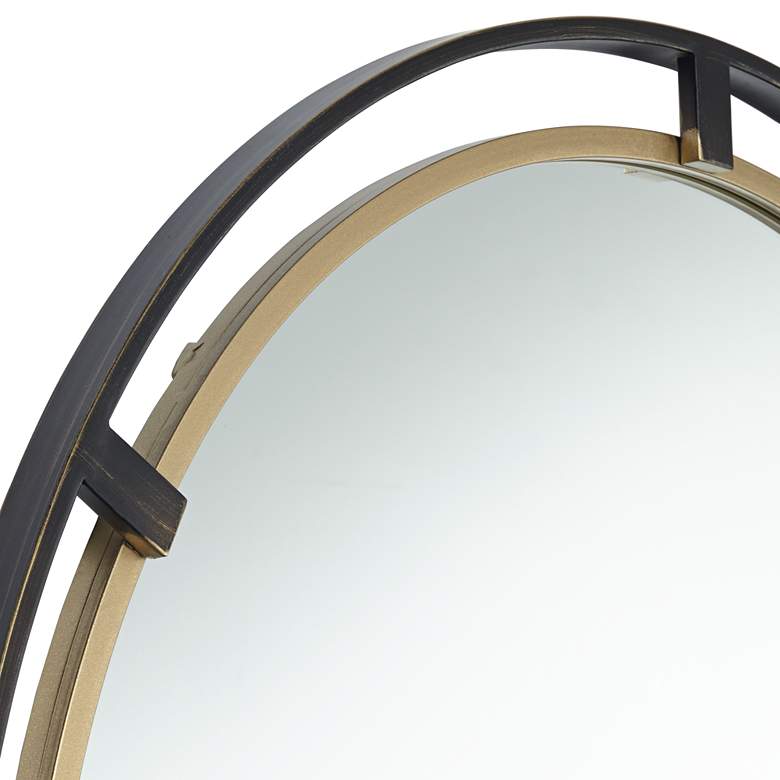 Uttermost Crest Bronze and Gold 34&quot; Round Wall Mirror more views