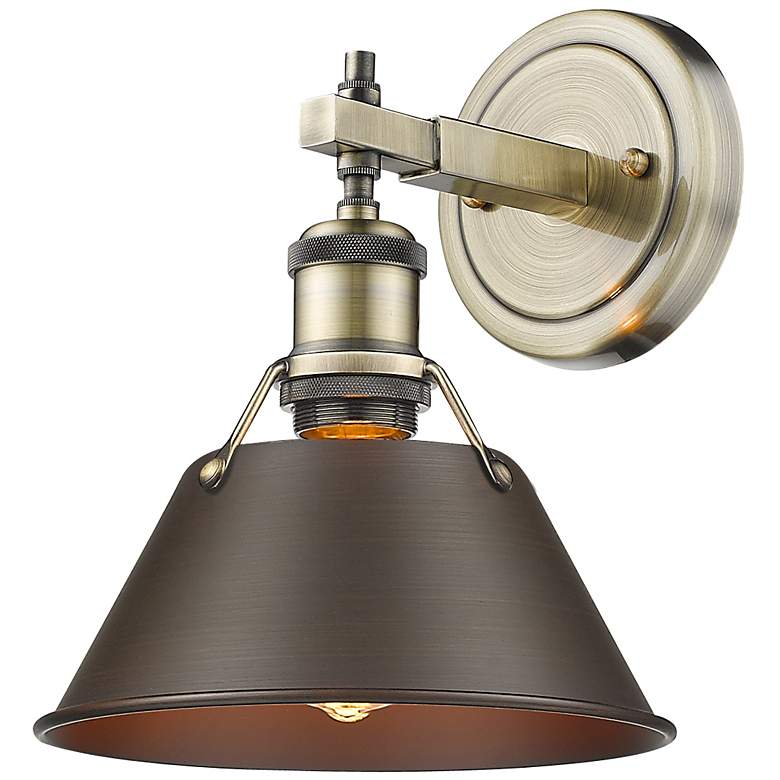 Orwell 10" High Aged Brass and Bronze Wall Sconce - #42D66 ... Orwell 10" High Aged Brass and Bronze Wall Sconce - #42D66 ... on Aged Brass Wall Sconce id=40373