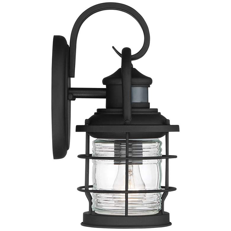 Maryland 12&quot;H Black Caged Motion Sensor Outdoor Wall Light more views