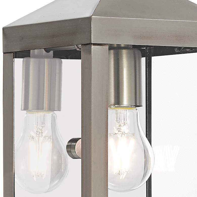 Nyack 12 3/4&quot; High Brushed Nickel Outdoor Wall Light more views