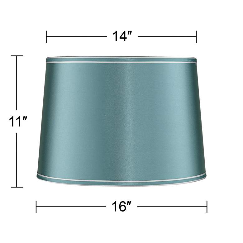 Soft Teal Drum Lamp Shade 14x16x11 (Spider) more views