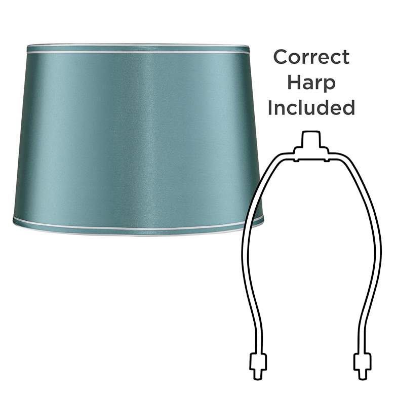 Soft Teal Drum Lamp Shade 14x16x11 (Spider) more views