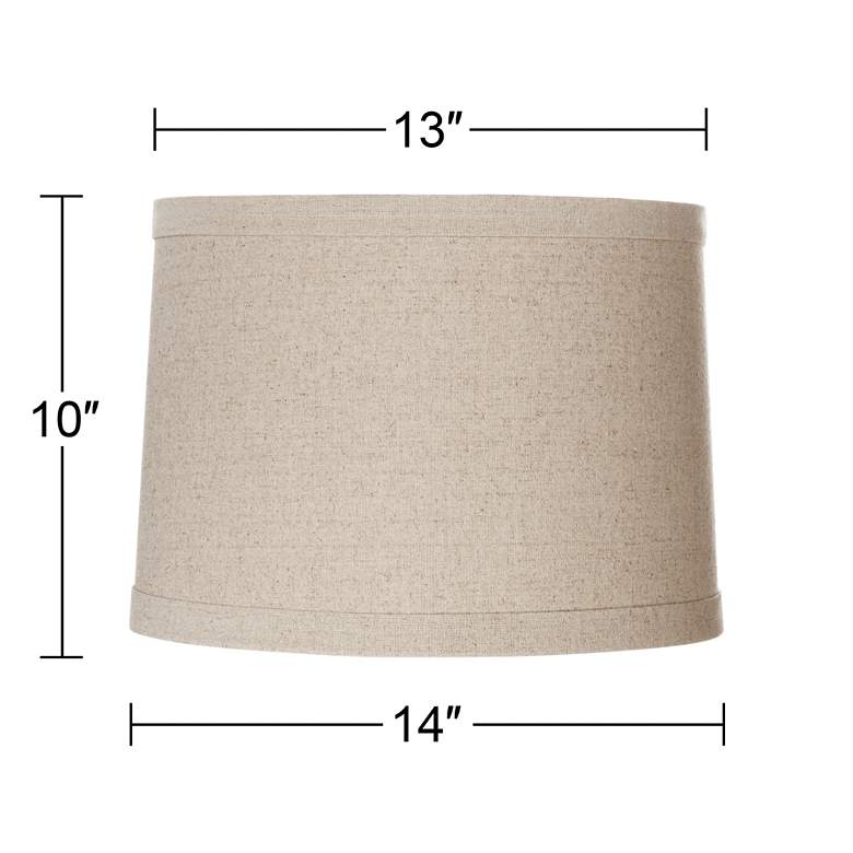 Set of 2 Natural Linen Drum Shades 13x14x10 (Spider) more views