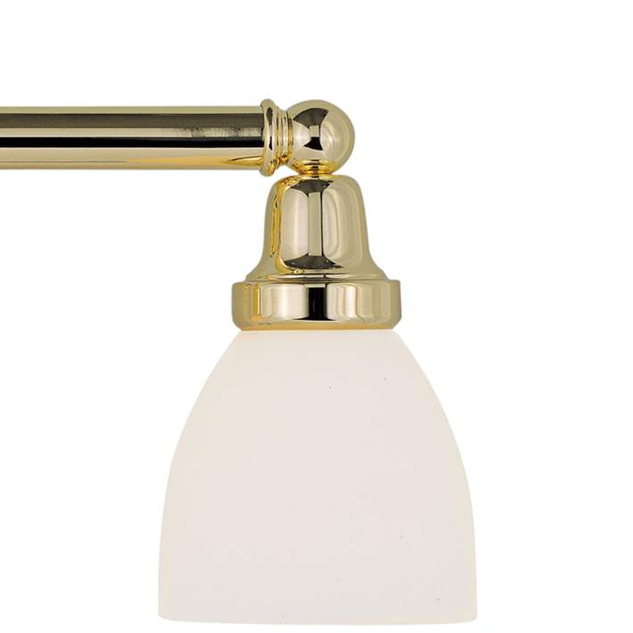 Wide Polished Brass 3 Light Bath, Polished Brass Vanity Lighting