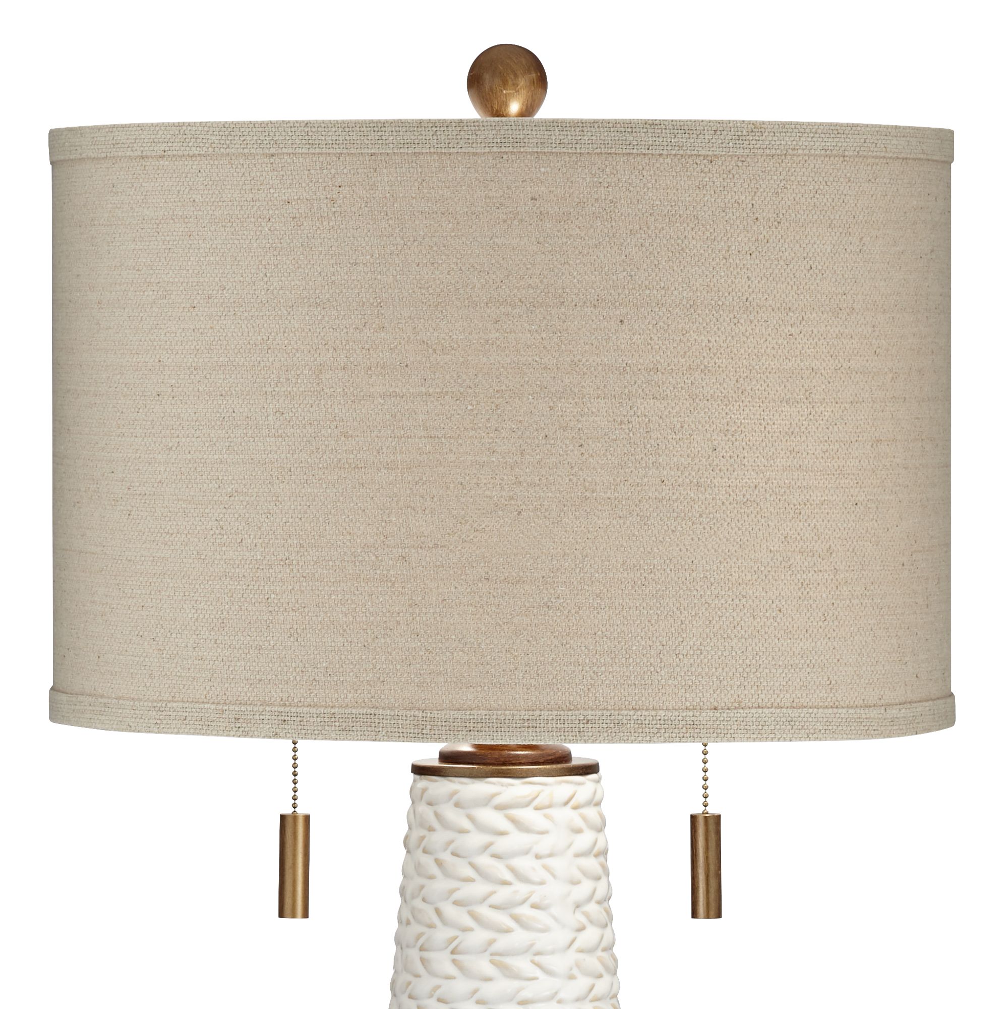 Kingston White Ceramic Pull Chain Table Lamp With Dimmer 439M0 Lamps Plus