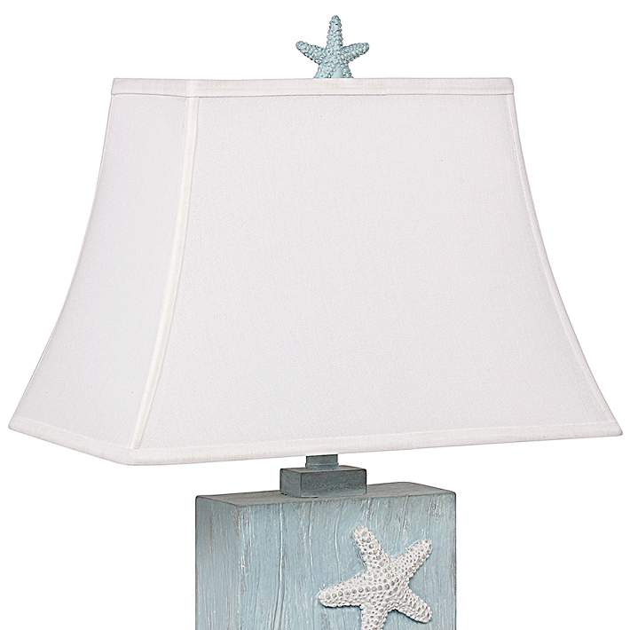 Antigua Sky Blue Starfish Rectangular, Seahaven Starfish Table Lamp Set