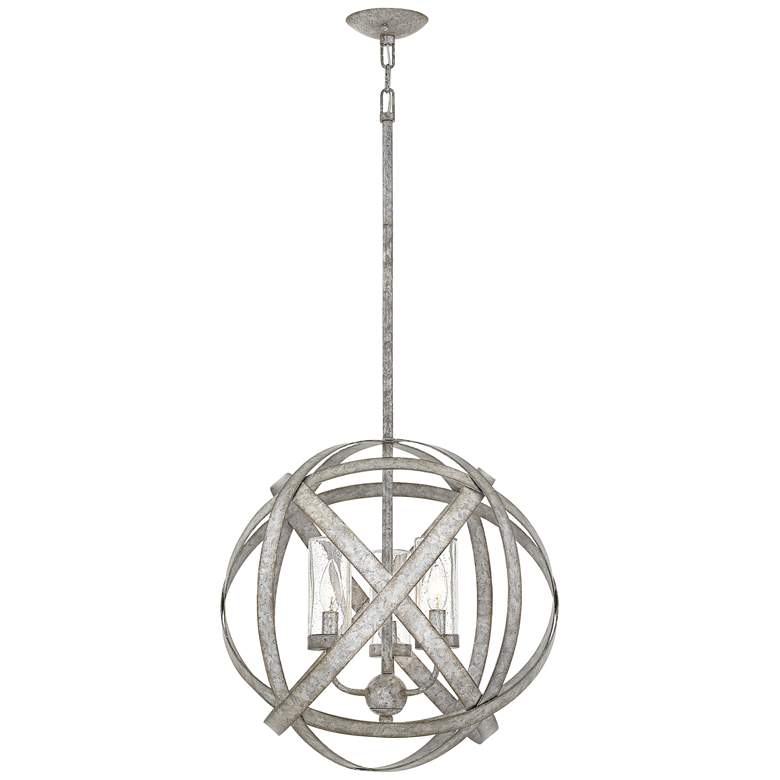 Image 4 Carson 18 1/2"W Weathered Zinc 3-Light Outdoor Chandelier more views