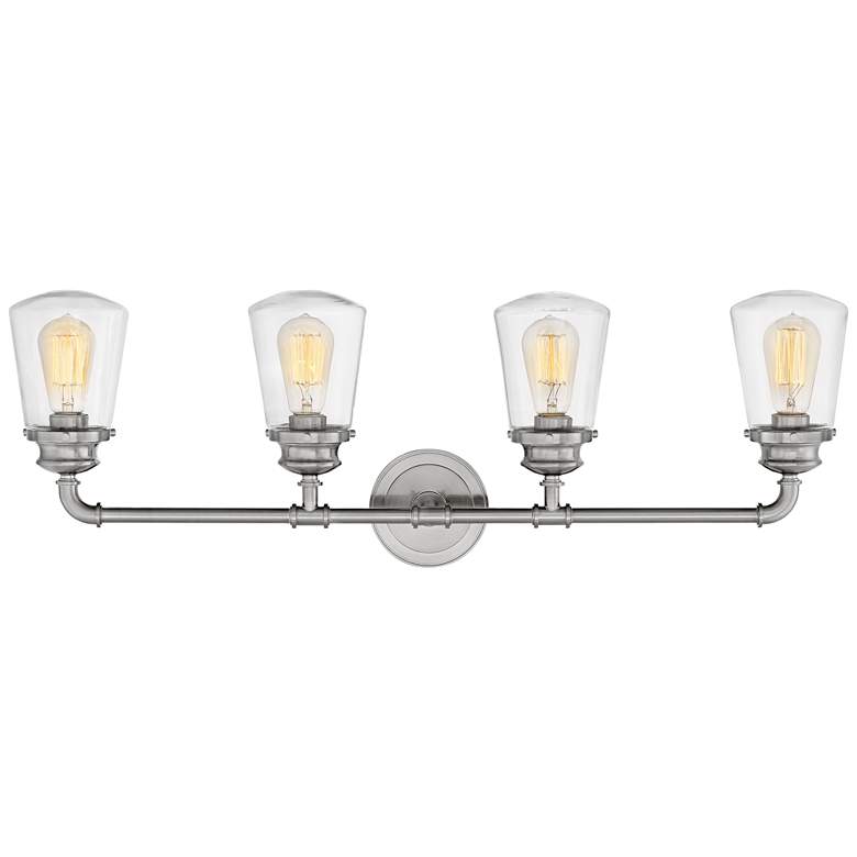 Hinkley Fritz 33 3/4&quot; Wide Brushed Nickel 4-Light Bath Light more views
