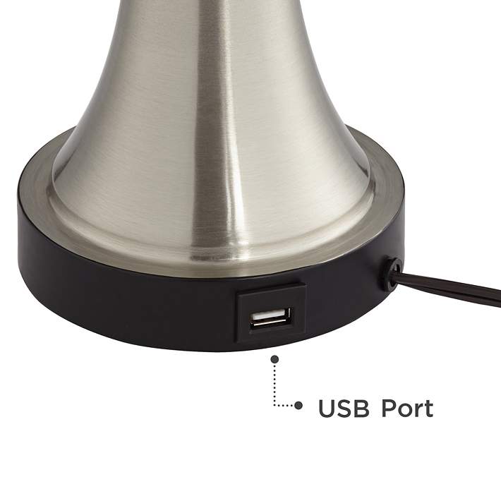 Seymore Modern Touch Led Usb Table, Seymore Touch Table Lamps Usb Ports And Led Bulbs