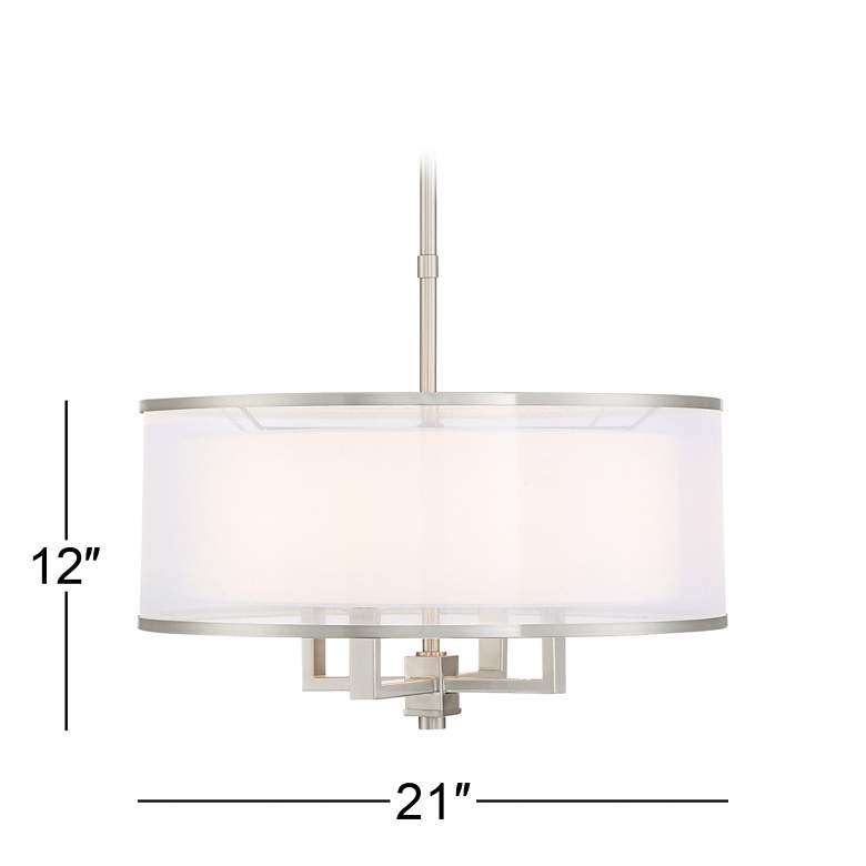 Possini Euro Glover 21&quot; Wide Brushed Nickel 4-Light Pendant more views
