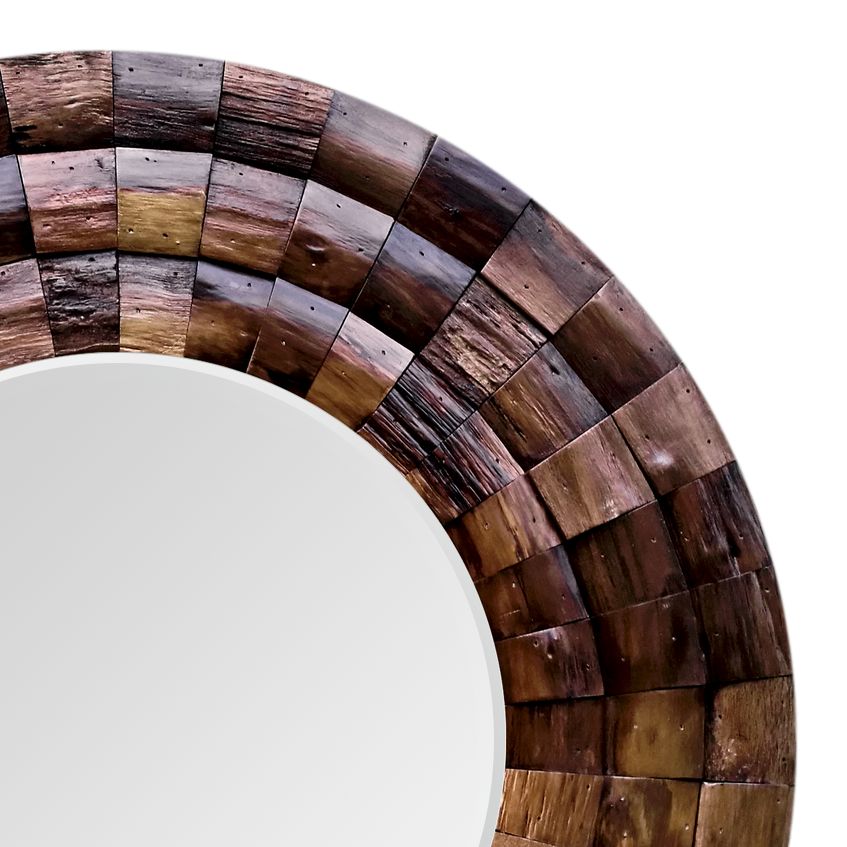 Wine Country Reclaimed Wood 36" Round Wall Mirror - #45A39 ...