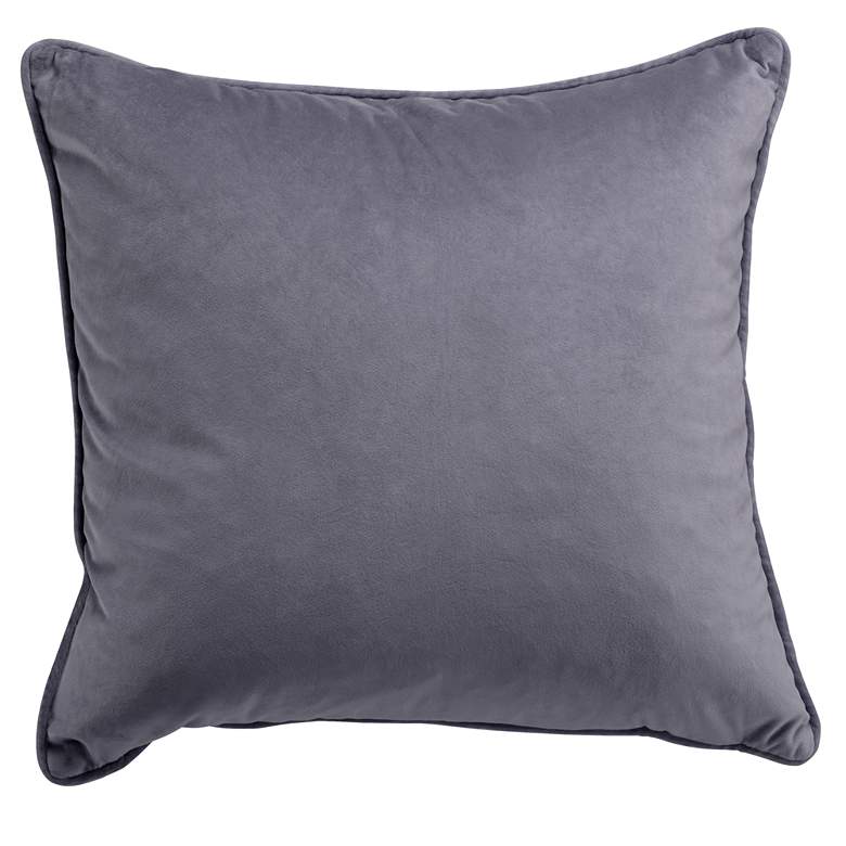 Pewter Gray Cut Velvet 20&quot; Square Throw Pillow more views
