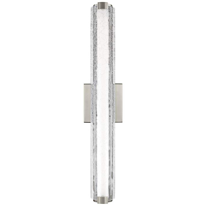 Image 5 Cutler 24"W Satin Nickel and Crackle Glass LED Bath Light more views