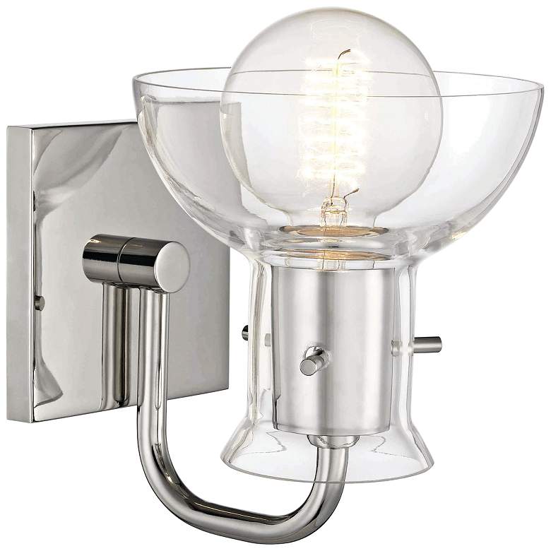 Mitzi Riley 8&quot; High Polished Nickel Wall Sconce more views