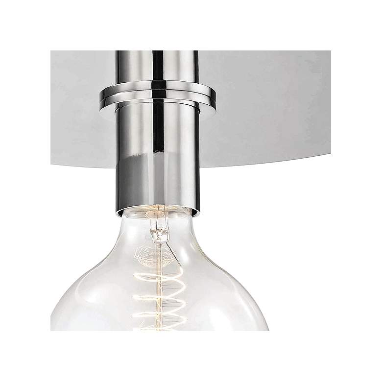 Image 3 Mitzi Milo 14" Wide Polished Nickel and White Ceiling Light more views