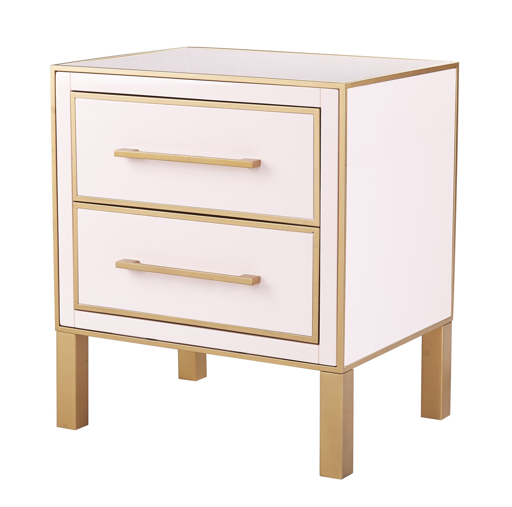 Emily Pink Lacquer 2-Drawer Side Table - #46M60 | Lamps Plus
