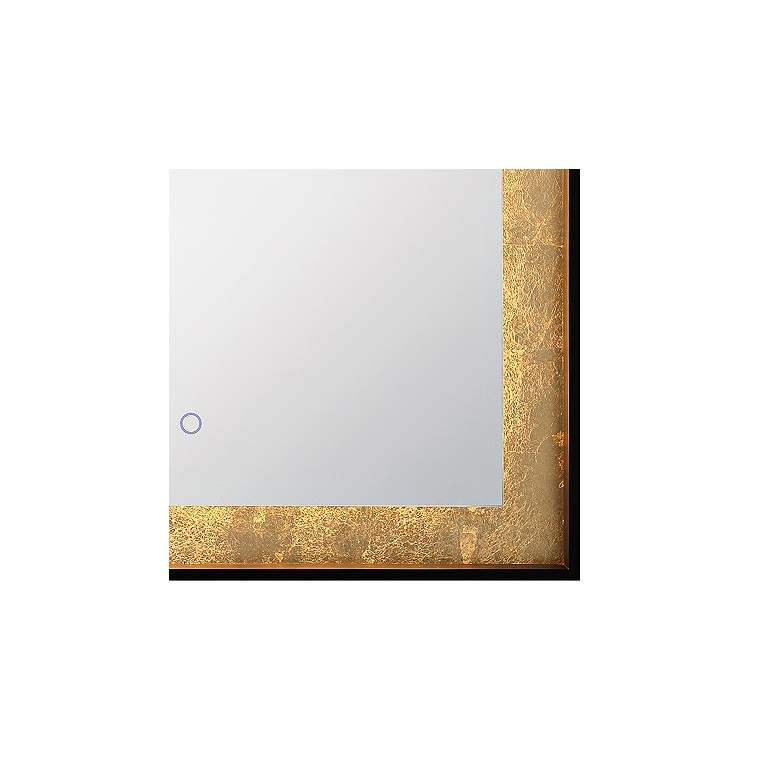 Edge-Lit Black and Gold Leaf 32&quot; Square LED Wall Mirror more views