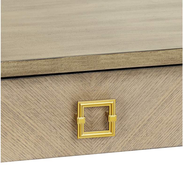 Wheaton 49 1/2&quot; Wide Gold and Wood Glam Modern Writing Desk more views
