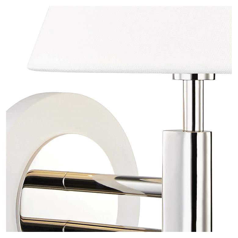 Mitzi Robbie 12&quot; High Polished Nickel and White Wall Sconce more views