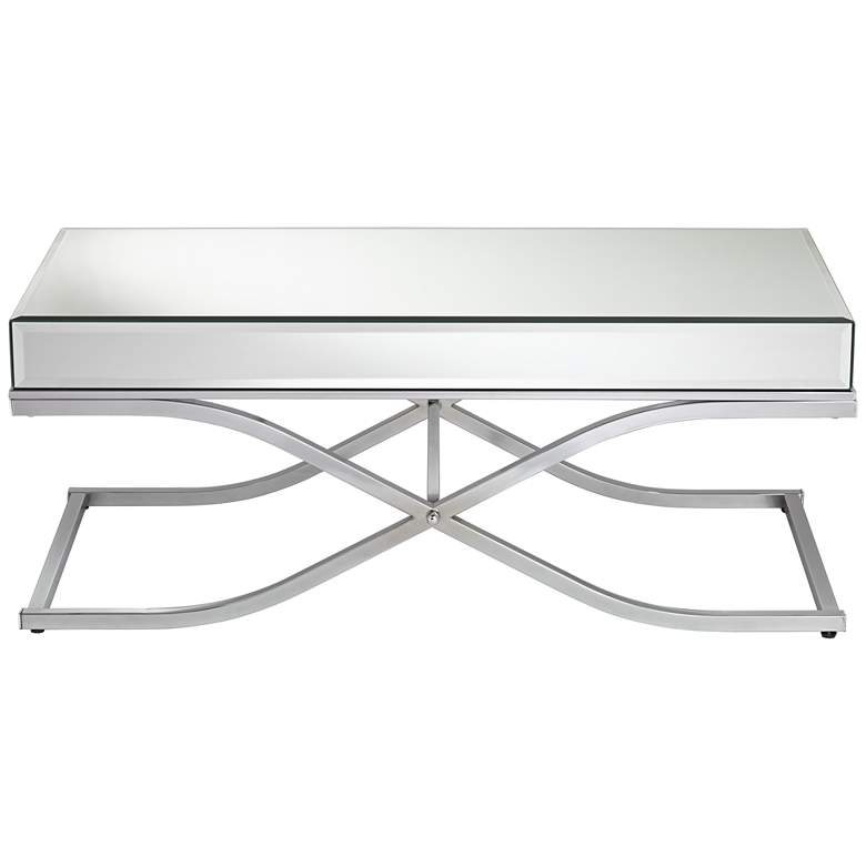 Desiree 47 1/2&quot; Wide Silver Mirror and Chrome Coffee Table more views
