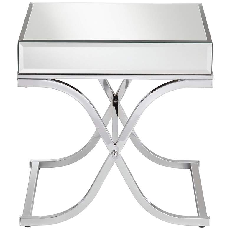 Desiree 23 1/2&quot; Wide Silver Mirror Top and Chrome End Table more views