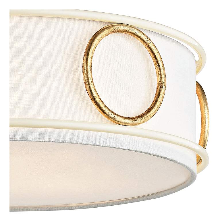 Image 3 Mitzi Jade 15 3/4" Wide Gold Leaf and Cream Ceiling Light more views