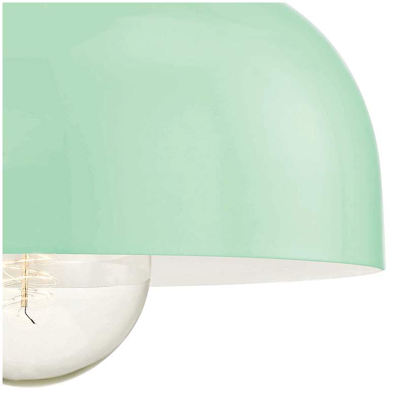 Image 2 Mitzi Avery 14"W Polished Nickel Ceiling Light w/ Mint Shade more views