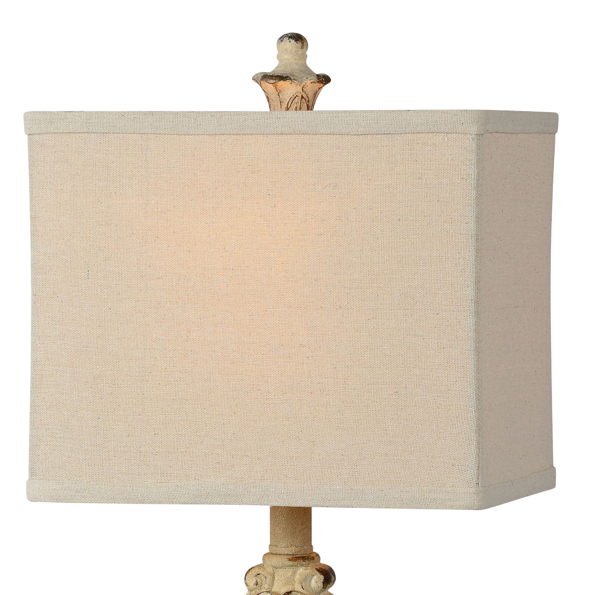 Forty West Keegan Cottage White Accent Table Lamps Set of 2 476P0