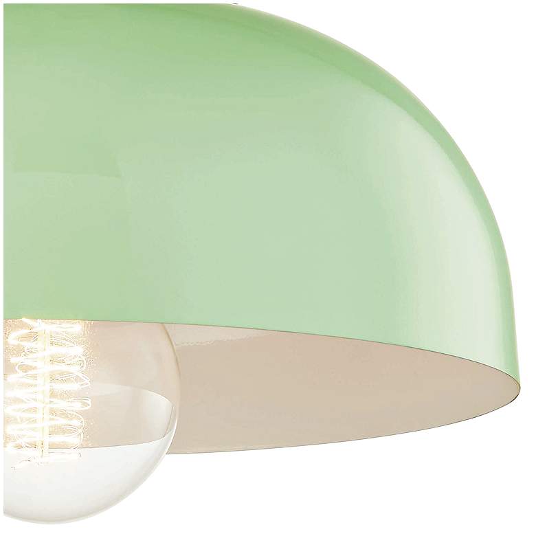 Mitzi Avery 11&quot;W Polished Nickel Ceiling Light w/ Mint Shade more views