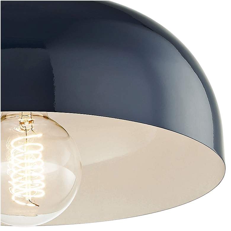 Image 3 Mitzi Avery 11"W Polished Nickel Ceiling Light w/ Navy Shade more views