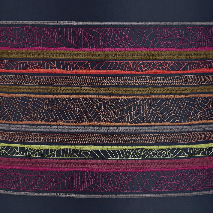 Boho Multi Color Striped Drum Lamp Shade 15x15x11 Spider