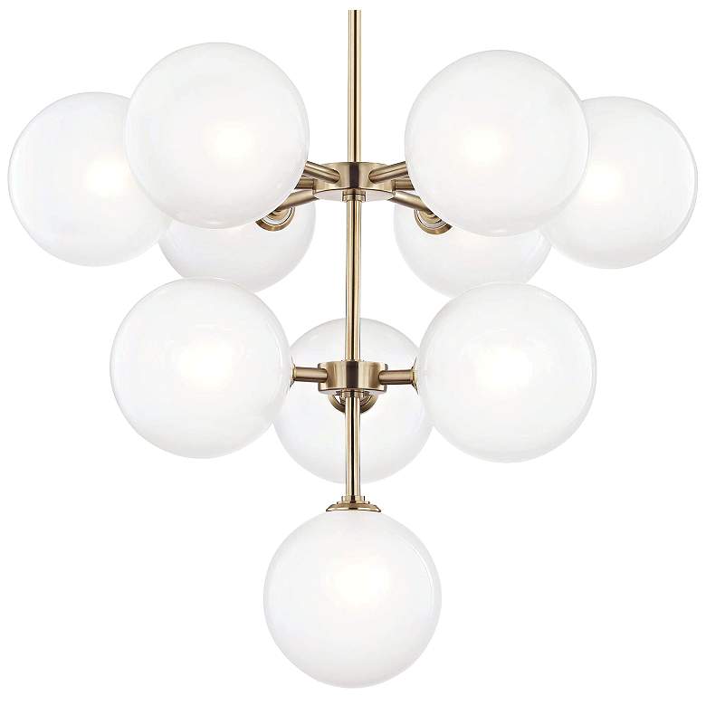 Image 3 Mitzi Ashleigh 29 3/4"W Aged Brass 10-Light LED Chandelier more views