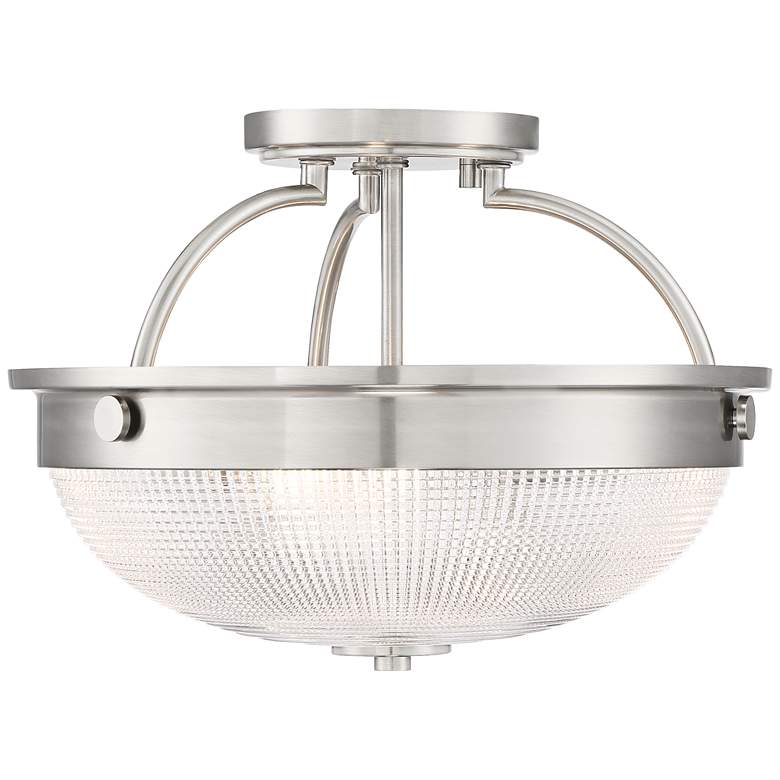 Image 4 Drixley 13" Wide Brushed Nickel 3-Light Ceiling Light more views