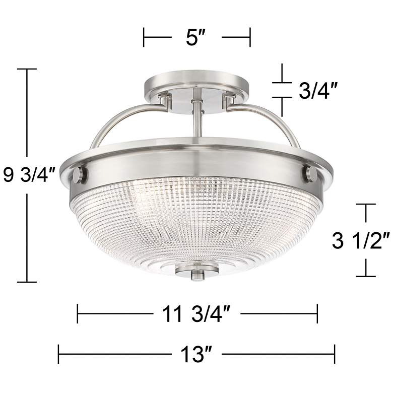 Image 6 Drixley 13" Wide Brushed Nickel 3-Light Ceiling Light more views