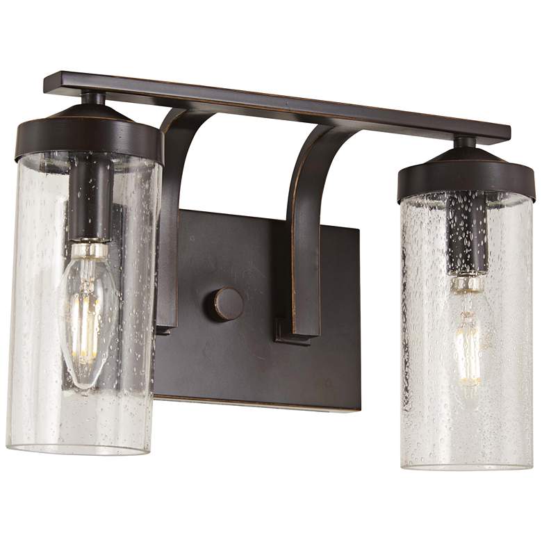 Elyton 8 1/4&quot; High Downtown Bronze 2-Light Wall Sconce more views