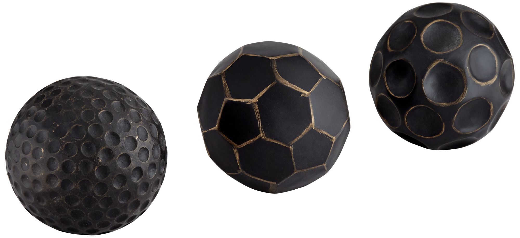 Edwin 4 Wide Decorative Small Black Orbs Set Of 3 47h55