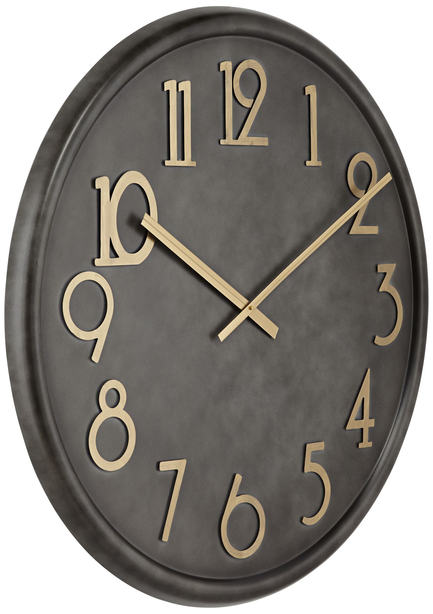 Parker 35 3/4" Wide Black Metal Wall Clock with Gold Numbers 47J26