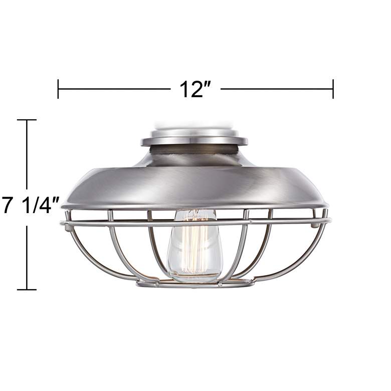 Image 2 Franklin Park LED  Brushed Nickel Damp Ceiling Fan Light Kit more views