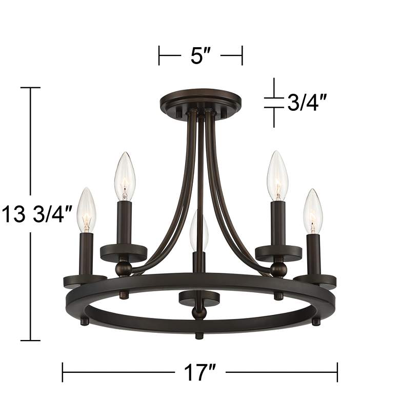 Image 6 Arianne 17" Wide Bronze Metal 5-Light Ceiling Light more views