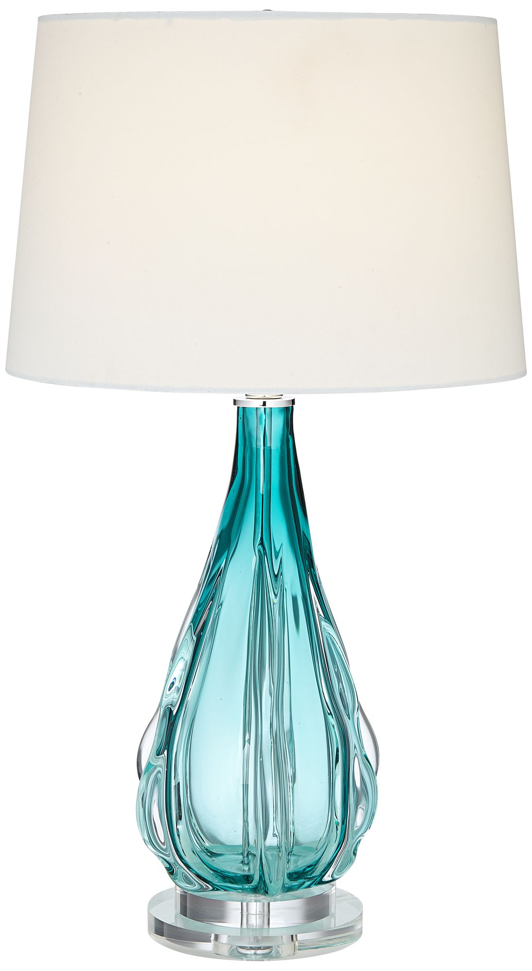 Claudette Turquoise Glass Table Lamp 