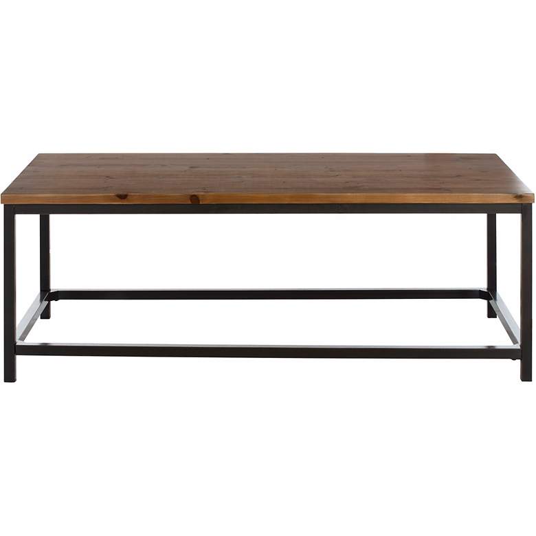 Capper 48&quot; Wide Oak Wood and Metal Legs Coffee Table more views