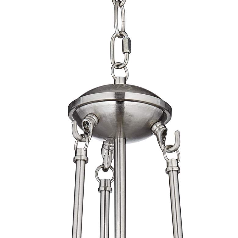 Possini Euro Schoolhouse 13&quot; Wide Brushed Nickel LED Pendant more views