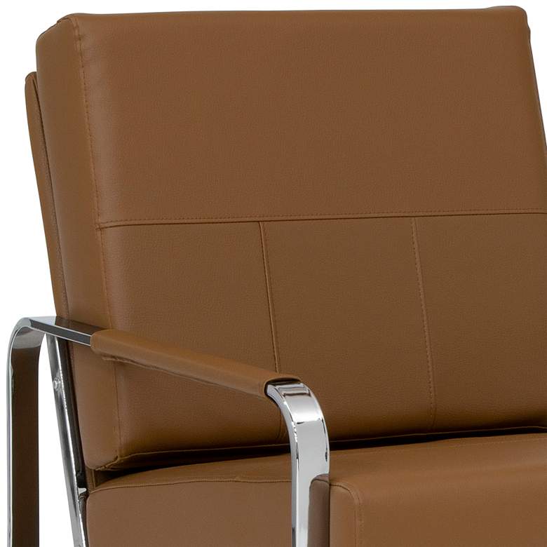 Allure Caramel Leather and Chrome Steel Accent Chair more views