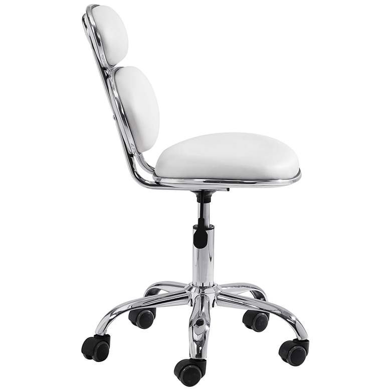 Zuo Iris White Faux Leather Adjustable Swivel Office Chair more views