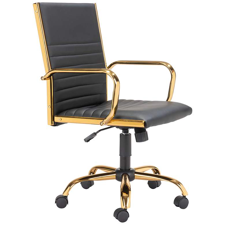 Profile Black Faux Leather Adjustable Swivel Office Chair more views