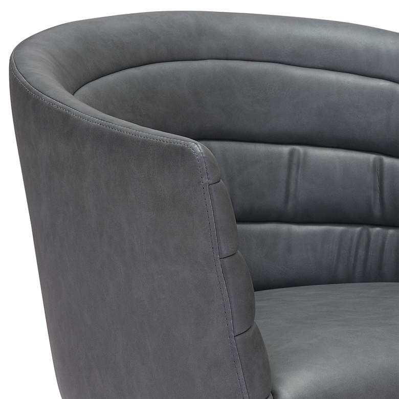 Image 3 Zuo Justin Gray Faux Leather Tufted Swivel Accent Chair more views